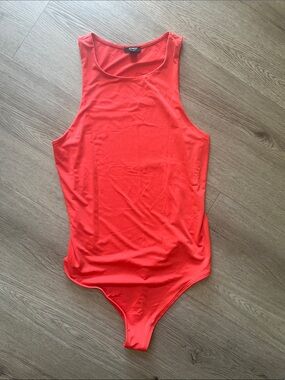 Express Neon Coral One-Piece Bodysuit